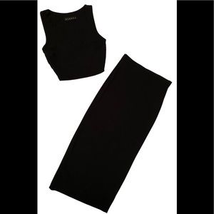 WOMEN’S 2pc DRESS CROP TOP LONG SKIRT DRESSES